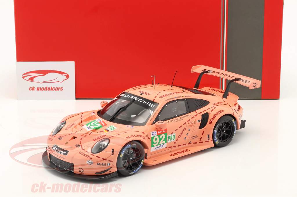 Porsche 911 (991) RSR #92 Class Winner LMGTE 24h LeMans 2018 Pink Pig 1:18 Ixo