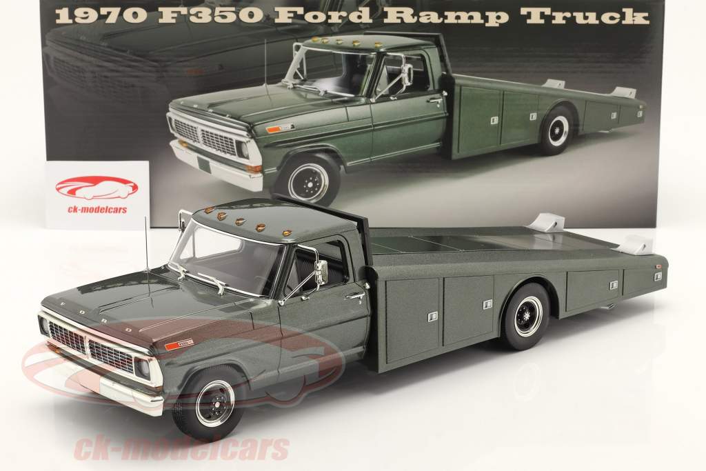 Ford F-350 Ramp Truck 1970 highland grøn 1:18 GMP