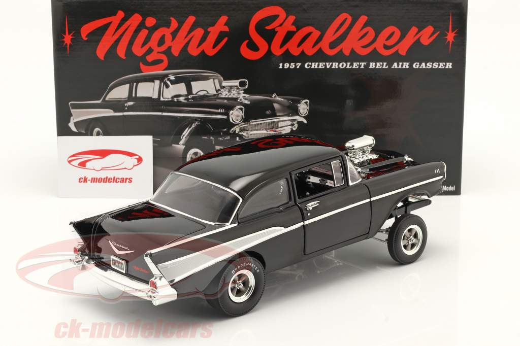 Chevrolet Bel Air Gasser Night Stalker 1957 negro 1:18 GMP