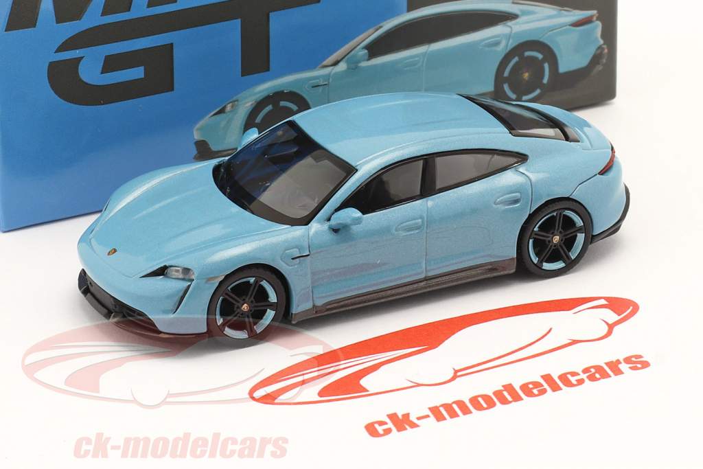 Porsche Taycan Turbo S LHD Byggeår 2020 Frosset blå metallisk 1:64 TrueScale