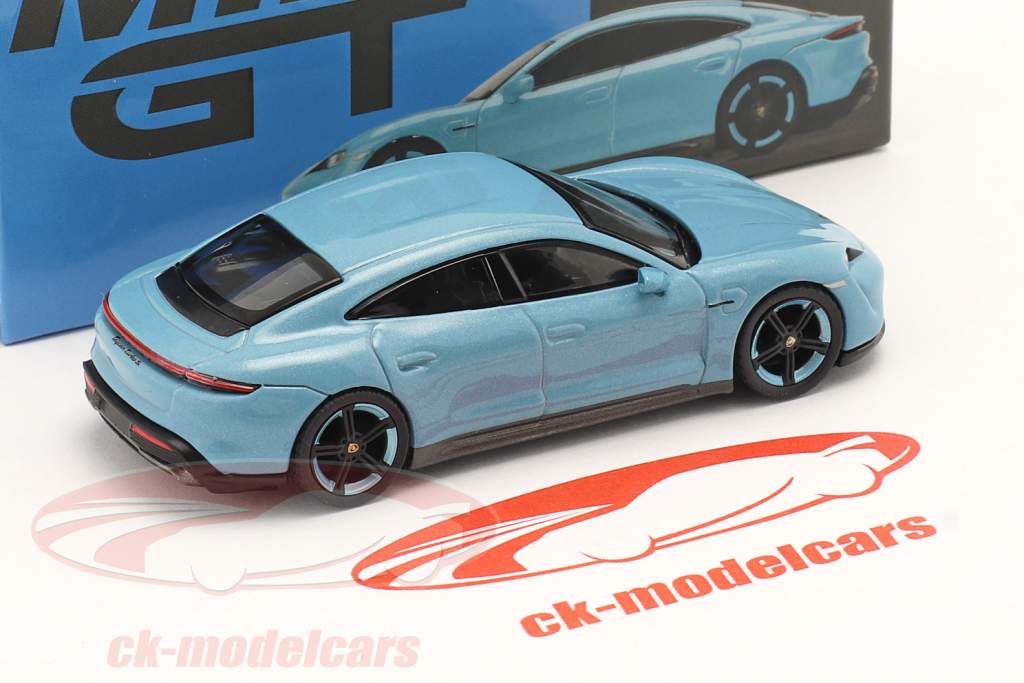 Porsche Taycan Turbo S LHD Année de construction 2020 gelé bleu métallique 1:64 TrueScale