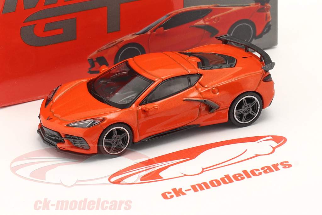 Chevrolet Corvette C8 Stingray LHD Byggeår 2020 Sebring orange 1:64 TrueScale