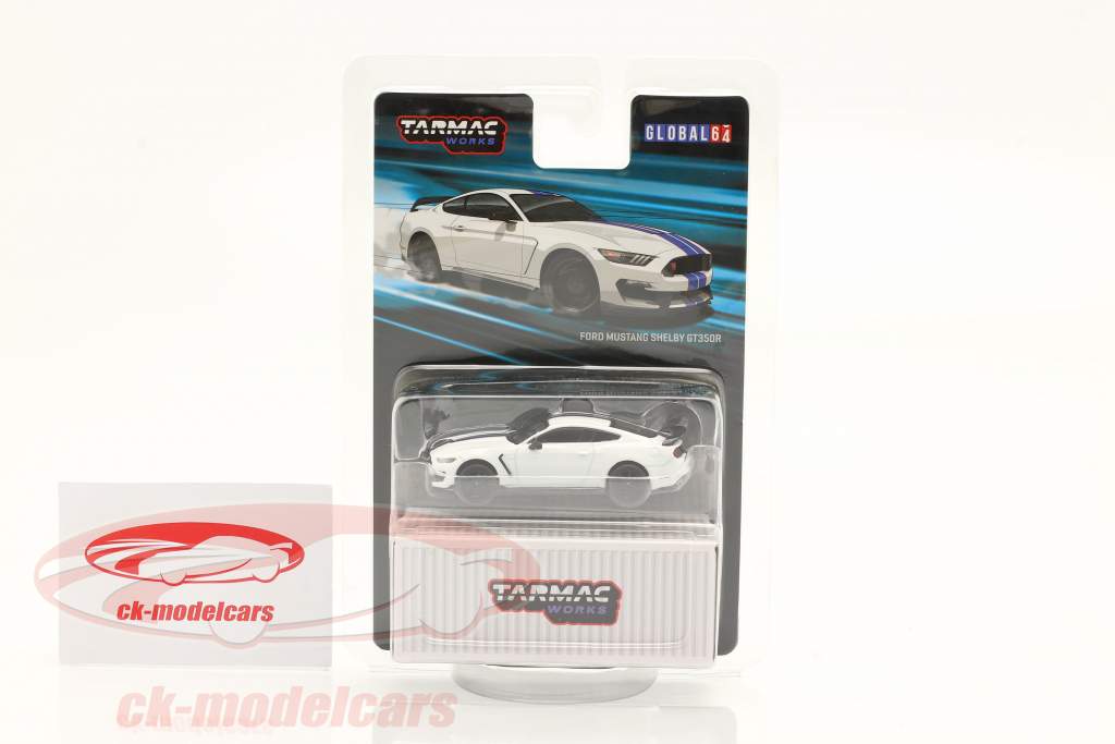 Ford Mustang Shelby GT350R white / blue 1:64 Tarmac Works