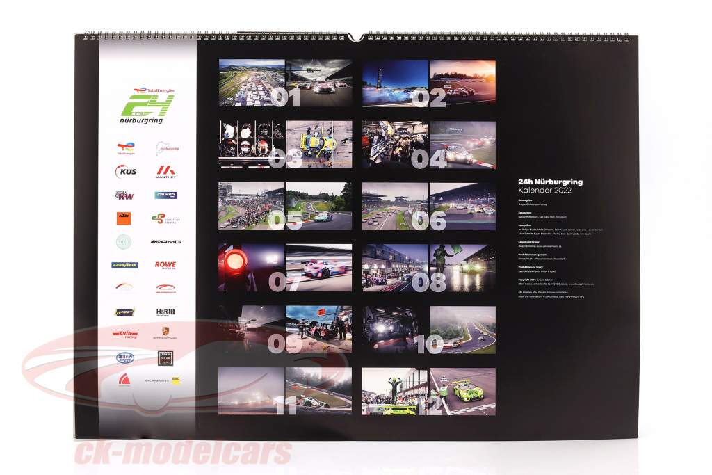 24h Nürburgring kalender 2022 67 x 42 cm / gruppe C Motorsport forlægger
