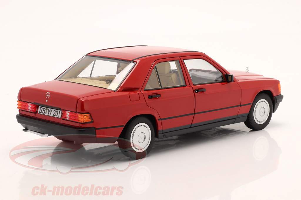 Mercedes-Benz 190E (W201) Byggeår 1982-1988 signal rødt 1:18 Norev