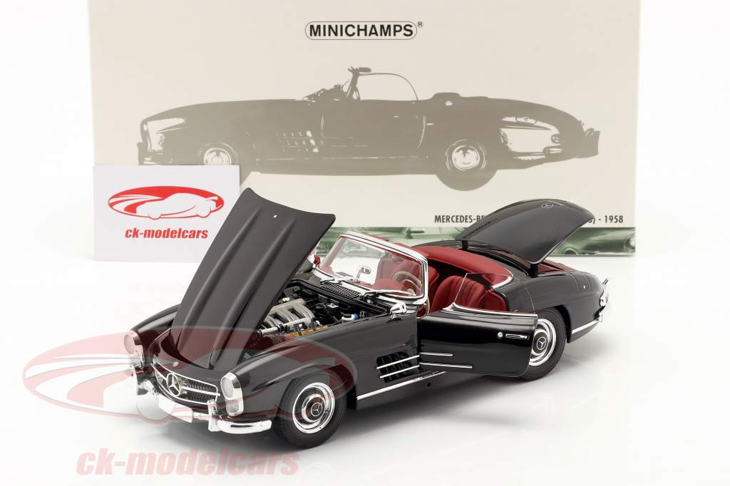Mercedes-Benz 300 SL Roadster (W198) Año de construcción 1958 negro 1:18 Minichamps