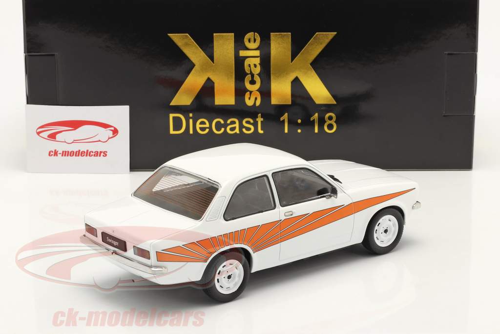Opel Kadett C Swinger Année de construction 1973 blanche / Orange 1:18 KK-Scale