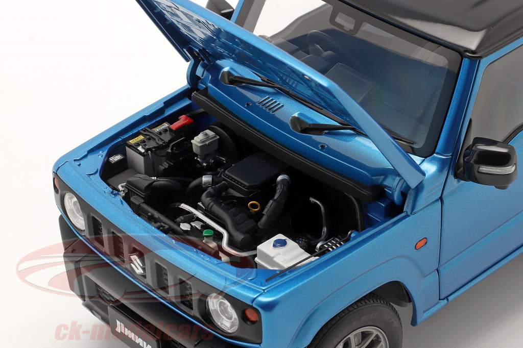 Suzuki Jimny (JB64) RHD Año de construcción 2018 azul metálico / negro 1:18 AUTOart