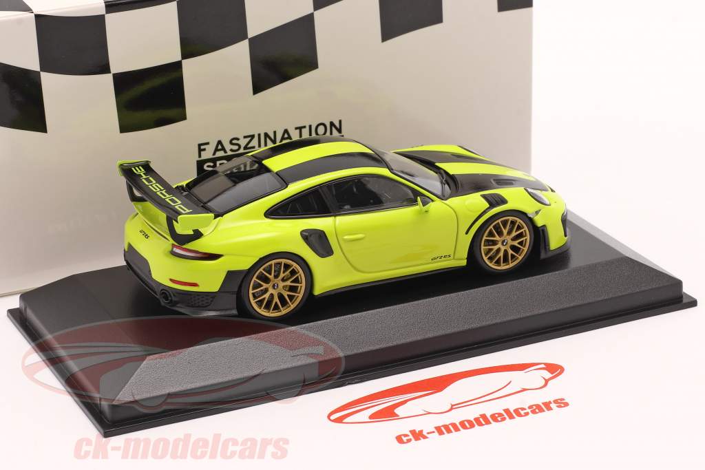 Porsche 911 (991 II) GT2 RS Weissach Package 2018 acidgrün / goldene Felgen 1:43 Minichamps