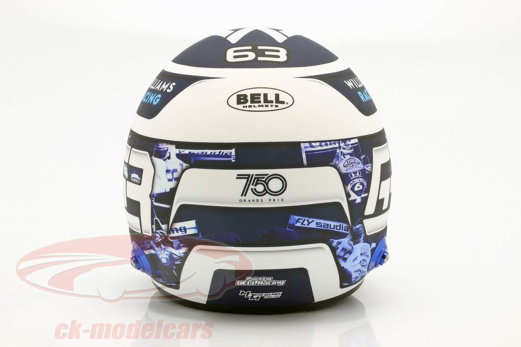 George Russell #30 Williams Racing 750th GP Formel 1 2021 Helm 1:2 Bell