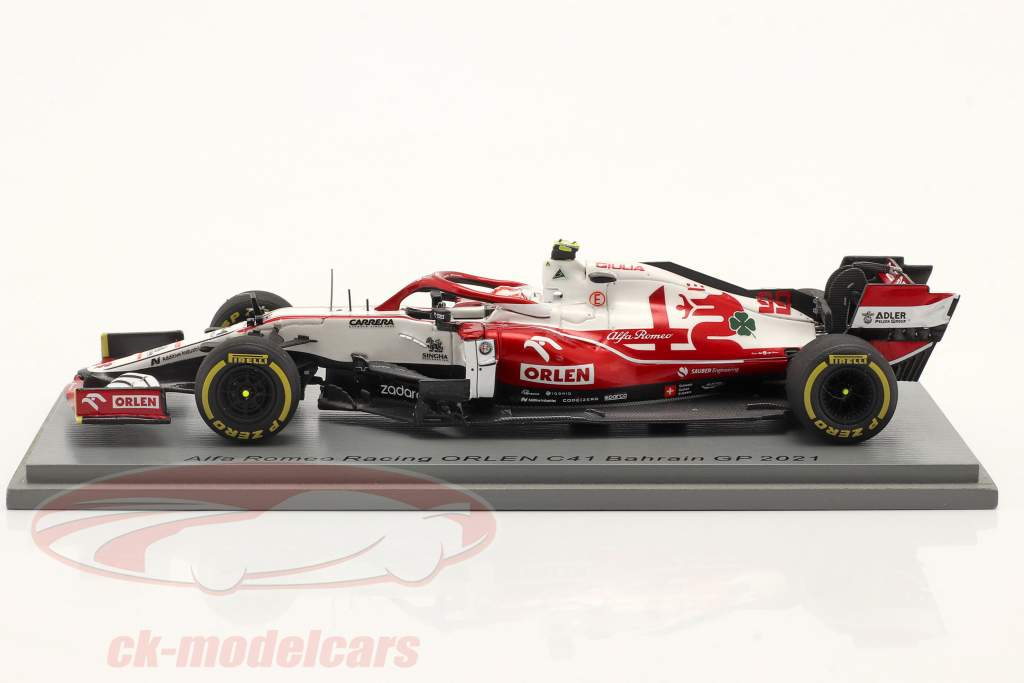 Antonio Giovinazzi Alfa Romeo Racing C41 #99 Bahréin GP fórmula 1 2021 1:43 Spark