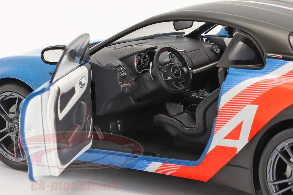 Alpine A110S Trackside Edition 2021 azul / negro / rojo / blanco 1:18 Solido