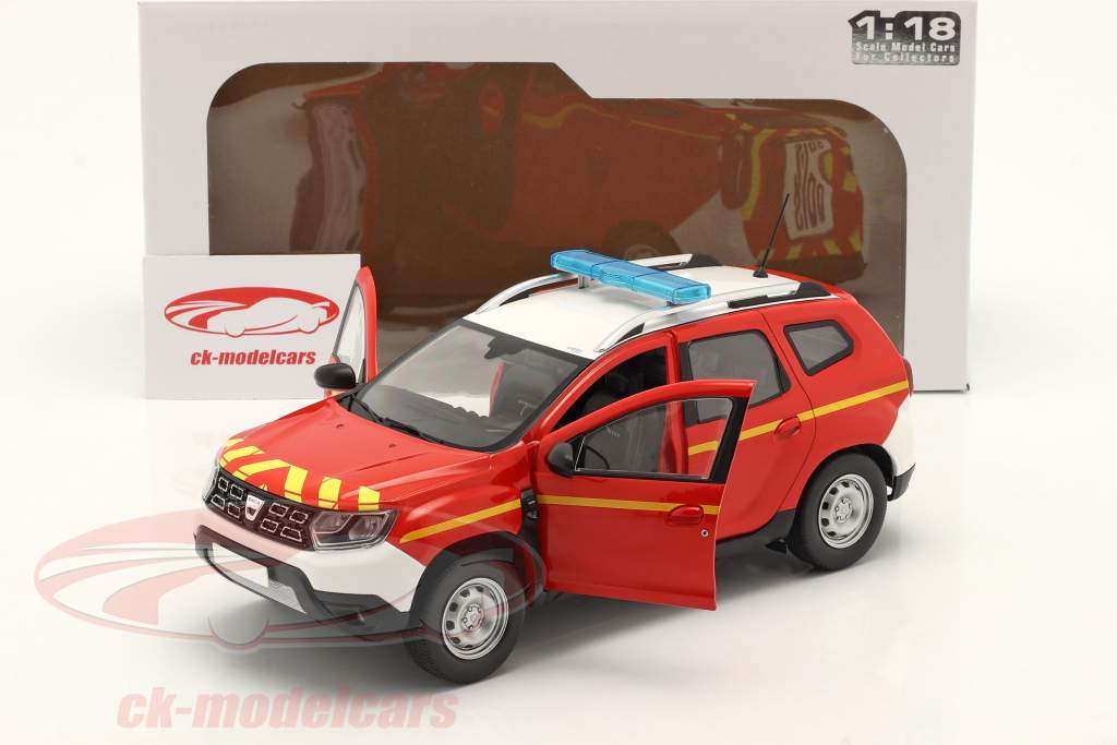 Dacia Duster MK2 pompiers 2021 rouge / blanc / Jaune 1:18 Solido