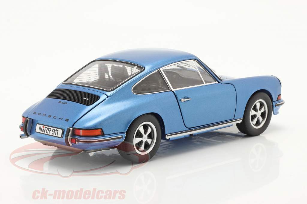 Porsche 911 S Coupe Ano de construção 1973 azul metálico 1:18 Schuco