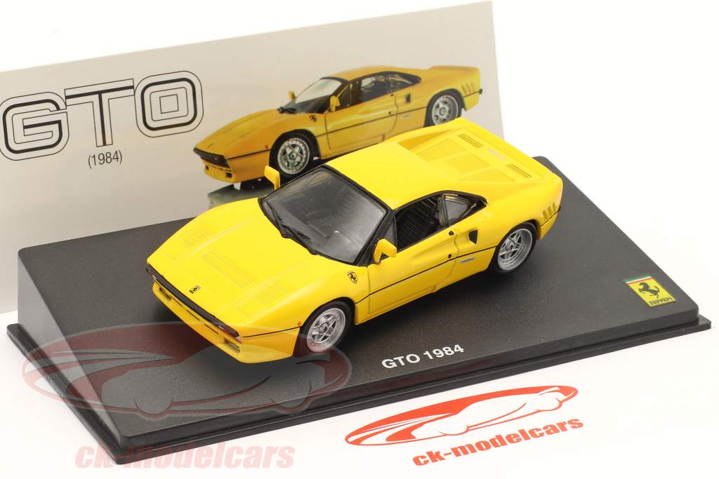 Ferrari GTO Byggeår 1984 med Udstillingsvindue gul 1:43 Altaya