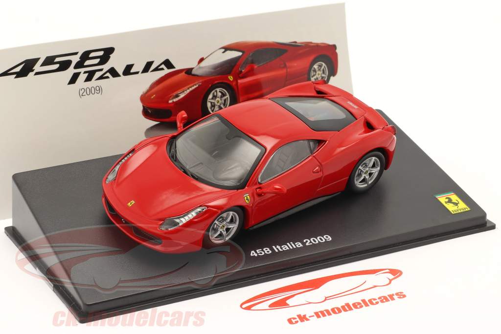 Ferrari 458 Italia 建设年份 2009 和 展示柜 红色的 1:43 Altaya