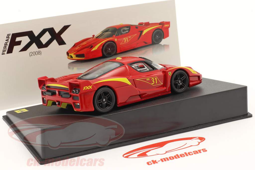 Ferrari FXX Evoluzione Byggeår 2008 med Udstillingsvindue Rød / gul 1:43 Altaya