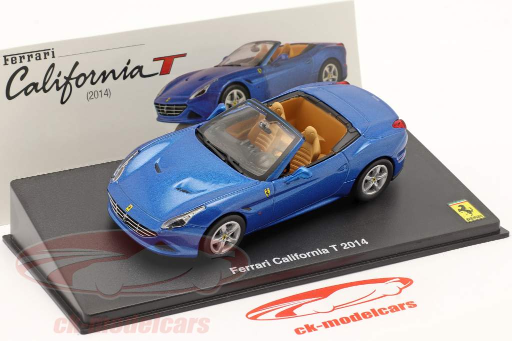 Ferrari California T bouwjaar 2014 Met Showcase blauw metalen 1:43 Altaya