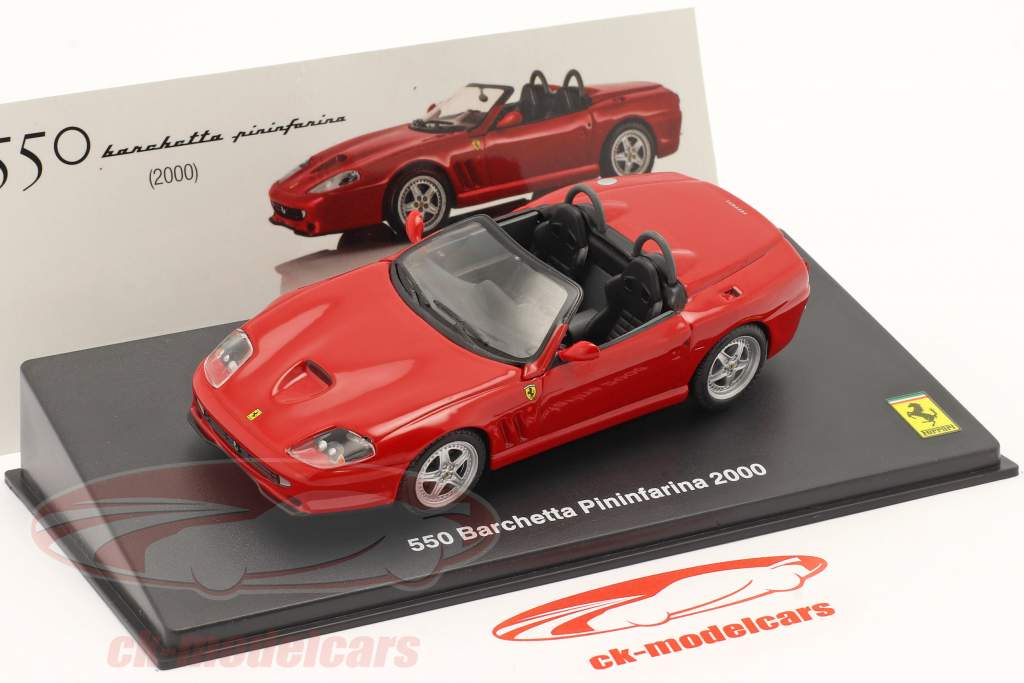 Ferrari 550 Barchetta Pininfarina Año de construcción 2000 con Escaparate rojo 1:43 Altaya