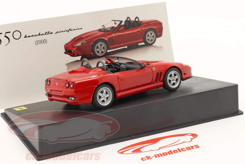 Ferrari 550 Barchetta Pininfarina Année de construction 2000 avec Vitrine rouge 1:43 Altaya