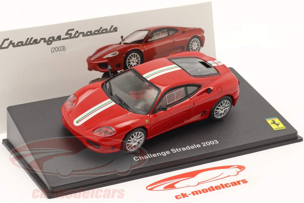 Ferrari Challenge Stradale 建設年 2003 と ショーケース 赤 / 白い 1:43 Altaya