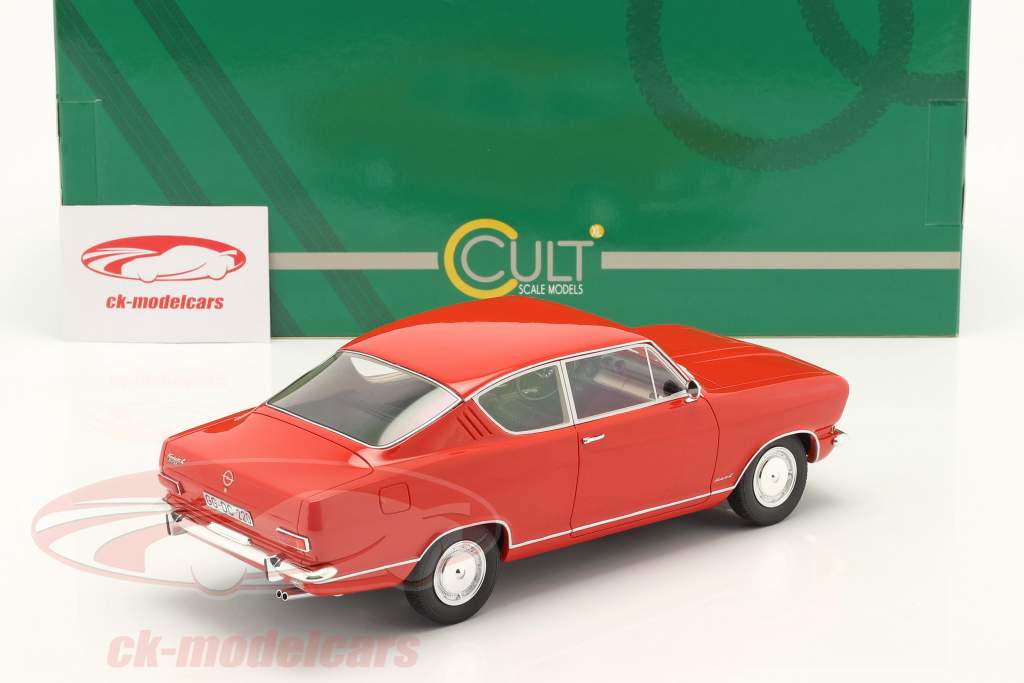 Opel Kadett B Kiemen-Coupe Byggeår 1966 rød 1:18 Cult Scale