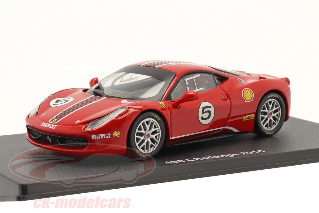 Ferrari 458 Challenge #5 Année de construction 2010 avec Vitrine rouge 1:43 Altaya