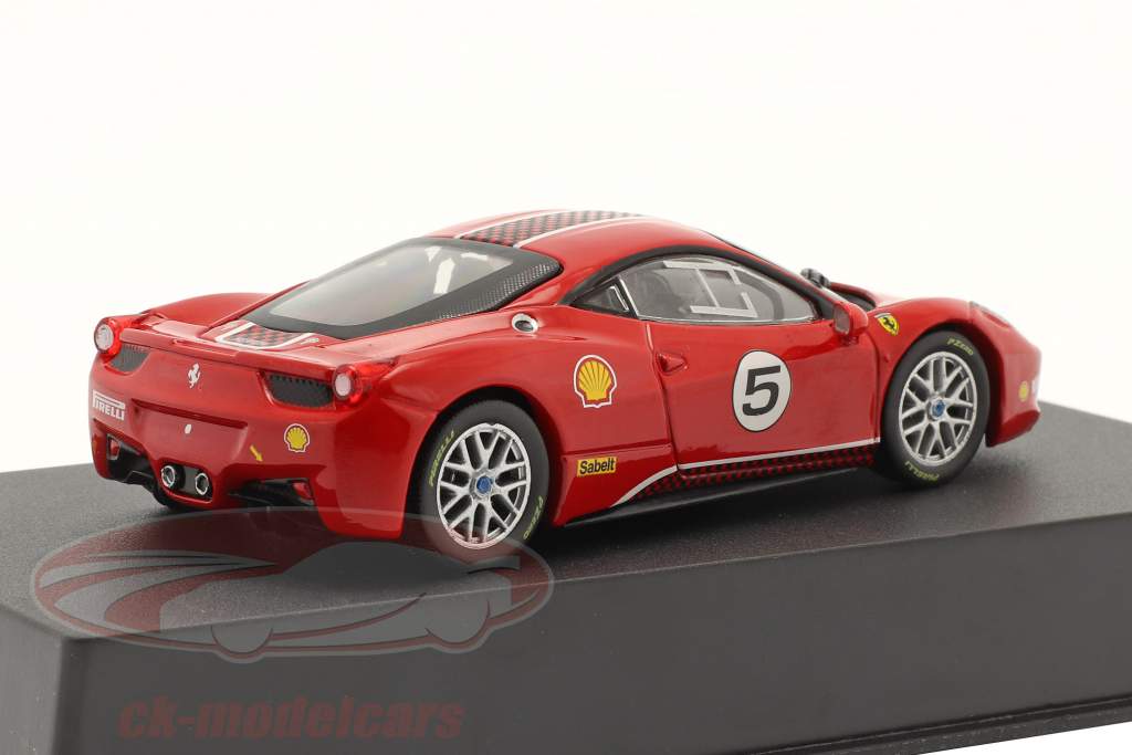 Ferrari 458 Challenge #5 Année de construction 2010 avec Vitrine rouge 1:43 Altaya