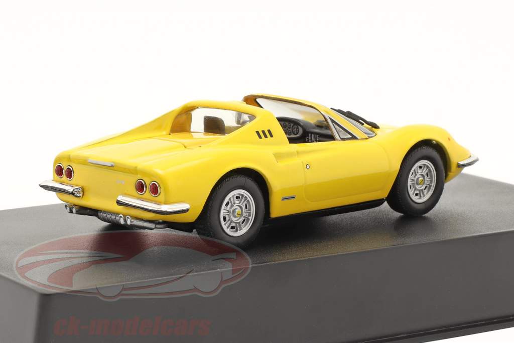 Ferrari Dino 246 GTS Baujahr 1972 mit Vitrine gelb 1:43 Altaya