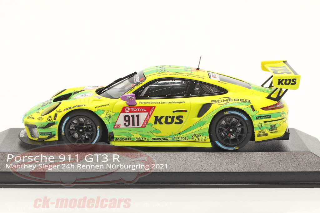 Porsche 911 GT3 R #911 vencedora 24h Nürburgring 2021 Manthey Grello 1:43 Minichamps