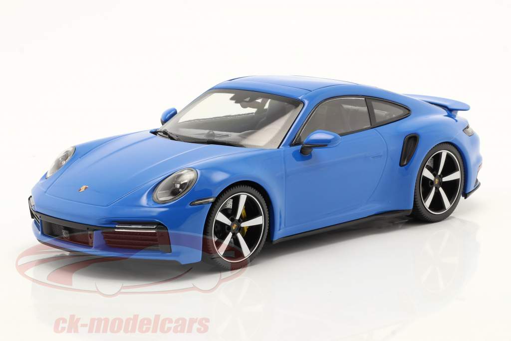 Porsche 911 (992) Turbo S Année de construction 2021 bleu 1:18 Minichamps