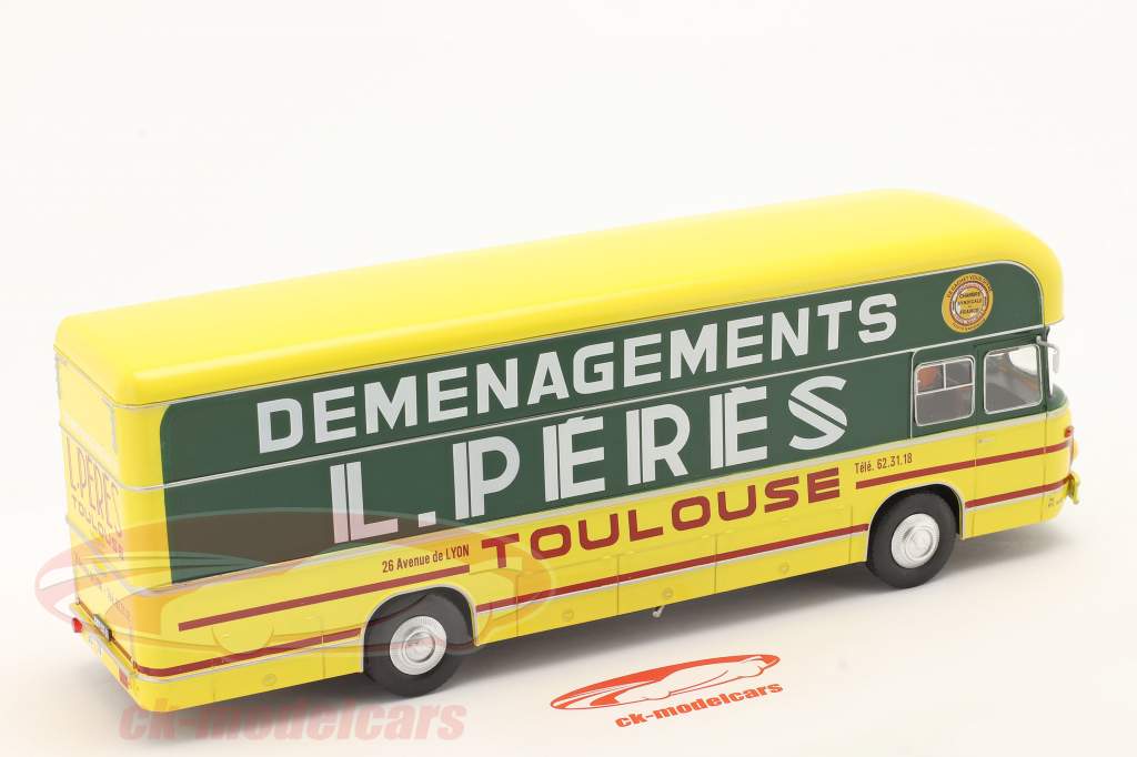 Berliet PLR 8 MU Bus L. Peres bouwjaar 1965 geel / groente 1:43 Hachette