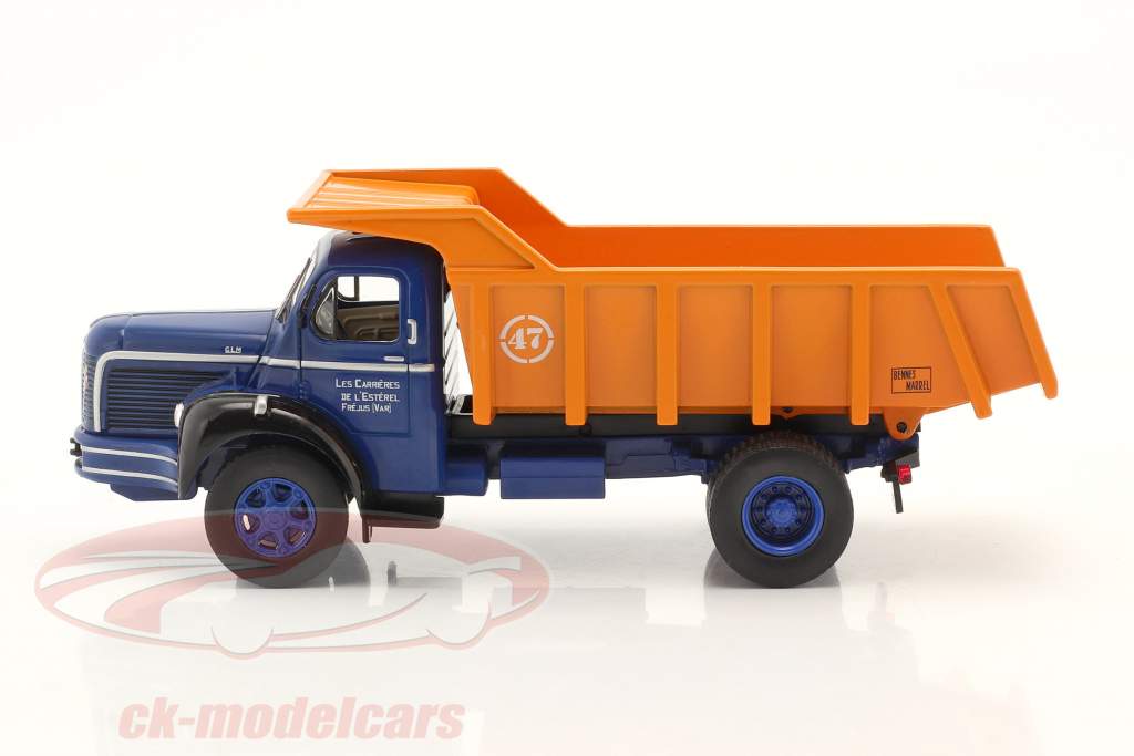 Berliet GLM 10 Camión de la basura Año de construcción 1953 azul / naranja 1:43 Hachette