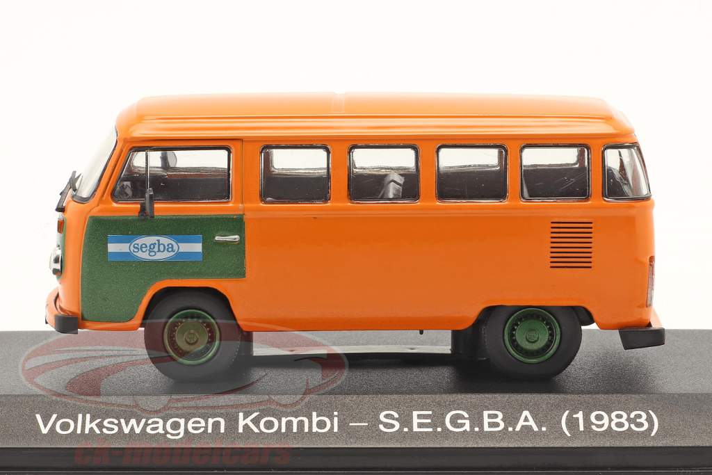Volkswagen VW Kombi SEGBA Baujahr 1983 orange / grün 1:43 Hachette
