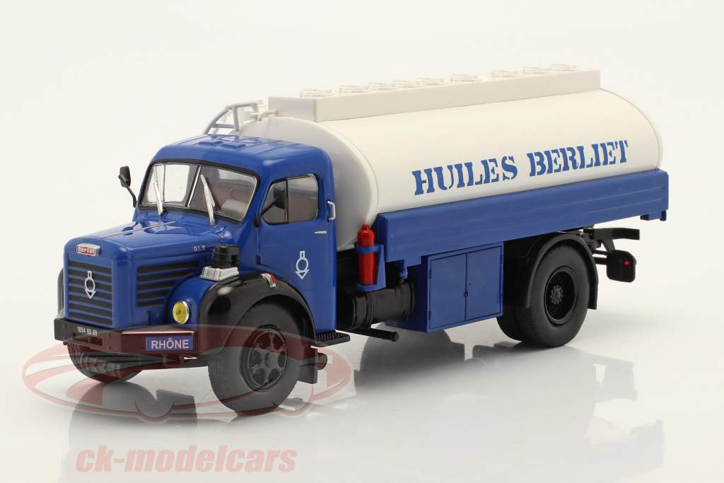 Berliet GLR8 M2 タンクローリー Huiles Berliet 建設年 1960 青い / 白い 1:43 Hachette