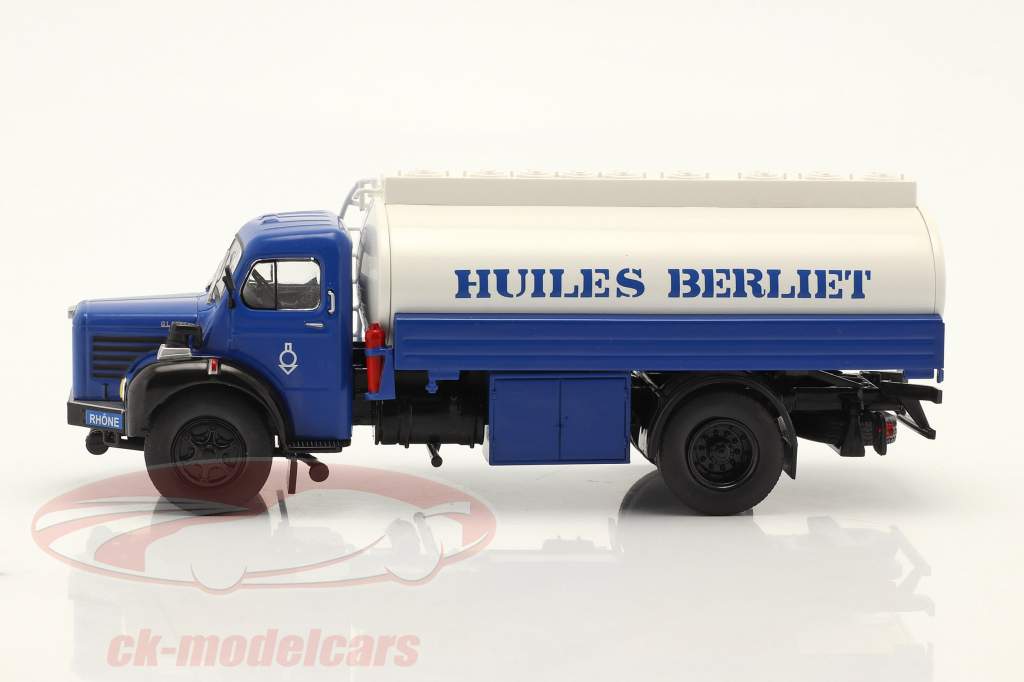 Berliet GLR8 M2 tankwagen Huiles Berliet bouwjaar 1960 blauw / wit 1:43 Hachette
