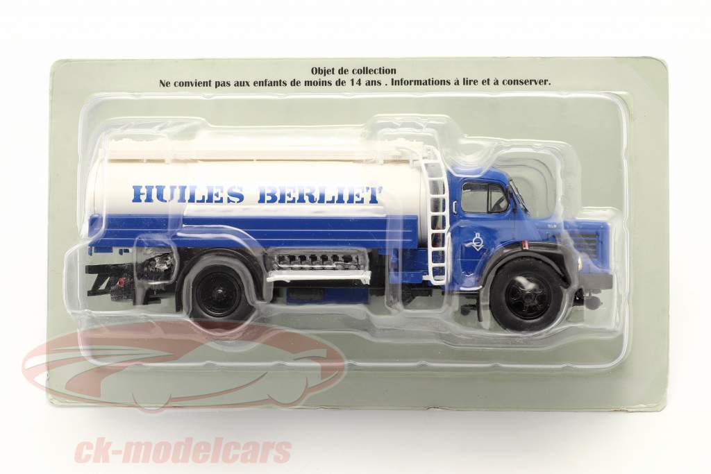 Berliet GLR8 M2 油罐车 Huiles Berliet 建设年份 1960 蓝色 / 白色的 1:43 Hachette