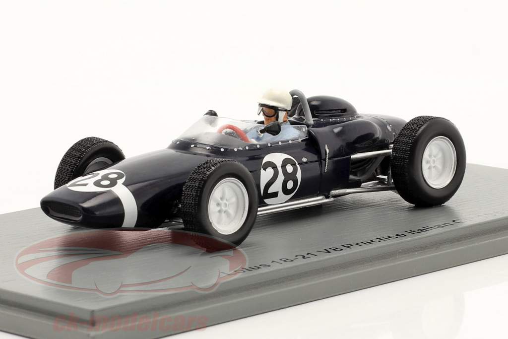Stirling Moss Lotus 18-21 V8 #28 Practice Italian GP formula 1 1961 1:43 Spark