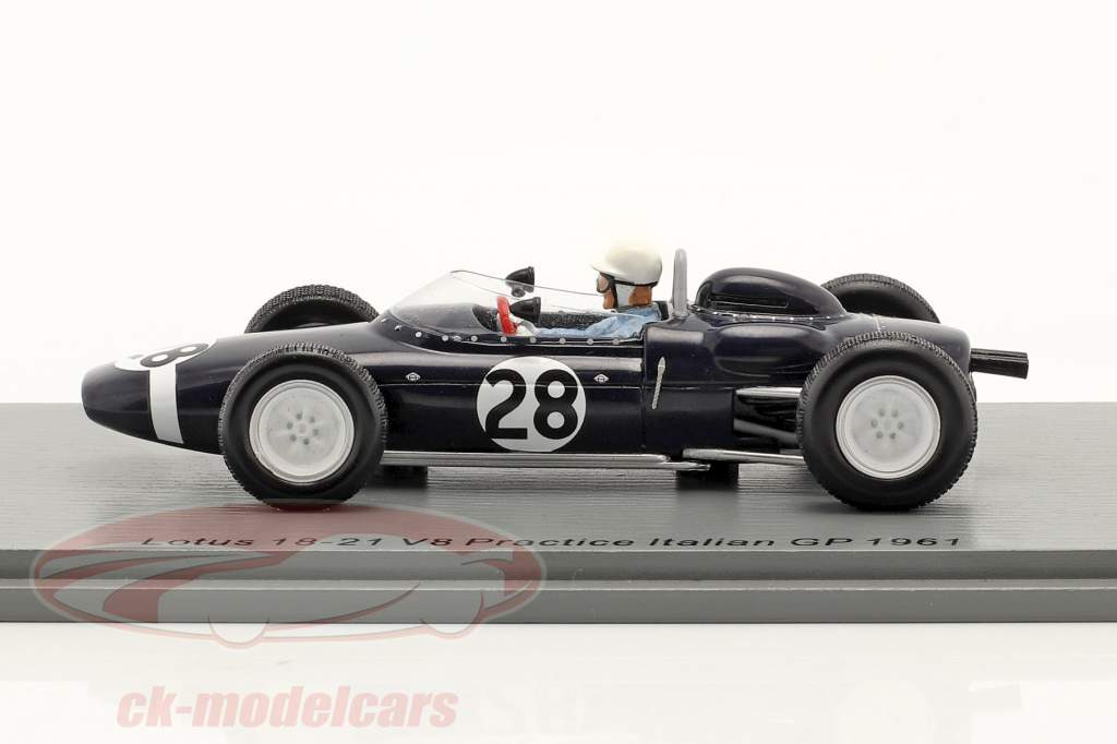 Stirling Moss Lotus 18-21 V8 #28 Øve sig italiensk GP formel 1 1961 1:43 Spark