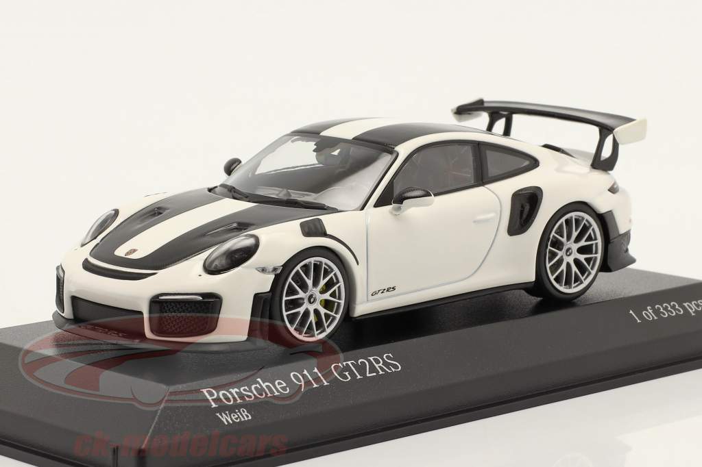 Porsche 911 (991 II) GT2 RS Weissach Package 2018 blanco / plata llantas 1:43 Minichamps