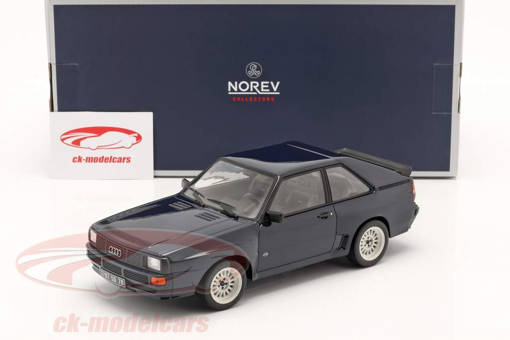 Audi Sport quattro Baujahr 1985 dunkelblau 1:18 Norev