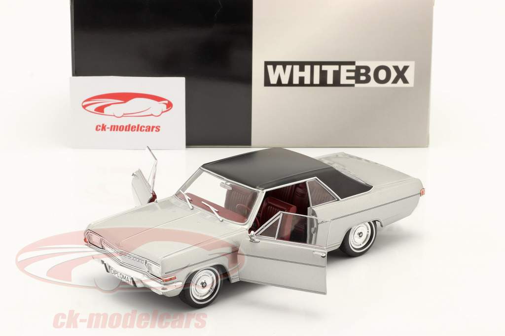 Opel Diplomat A Coupe silver / black 1:24 WhiteBox