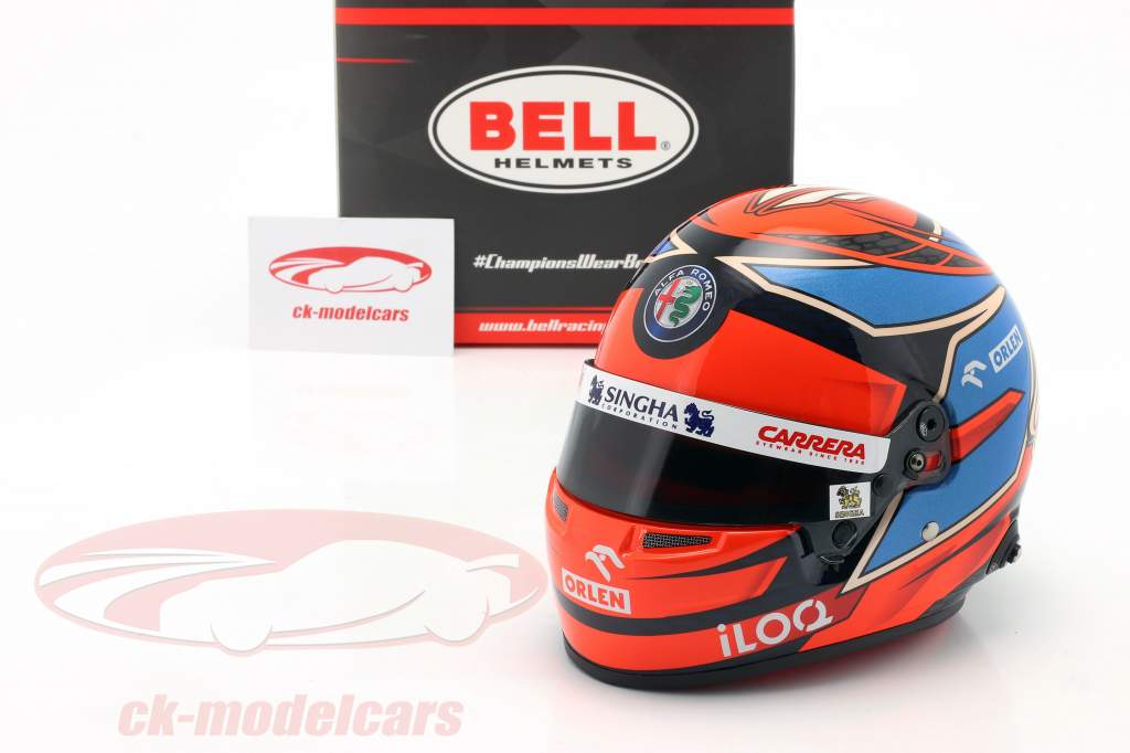 Kimi Räikkönen #7 Alfa Romeo Racing Orlen fórmula 1 2021 casco 1:2 Bell