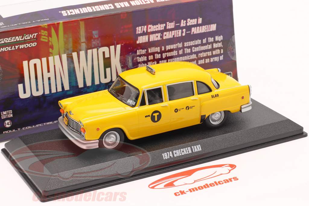 Checker Taxi New York City 1974 Film John Wick III (2019) gelb 1:43 Greenlight 