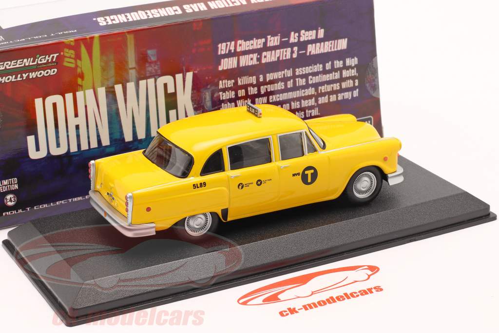 Checker Taxi New York City 1974 Película John Wick III (2019) amarillo 1:43 Greenlight