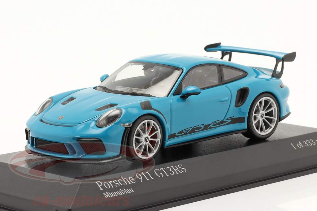 Porsche 911 (991 II) GT3 RS 2018 azul miami / plata llantas 1:43 Minichamps