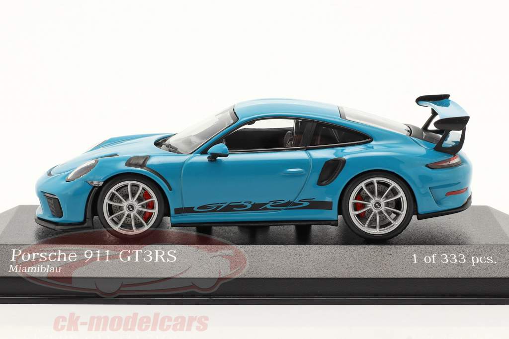 Porsche 911 (991 II) GT3 RS 2018 azul miami / plata llantas 1:43 Minichamps