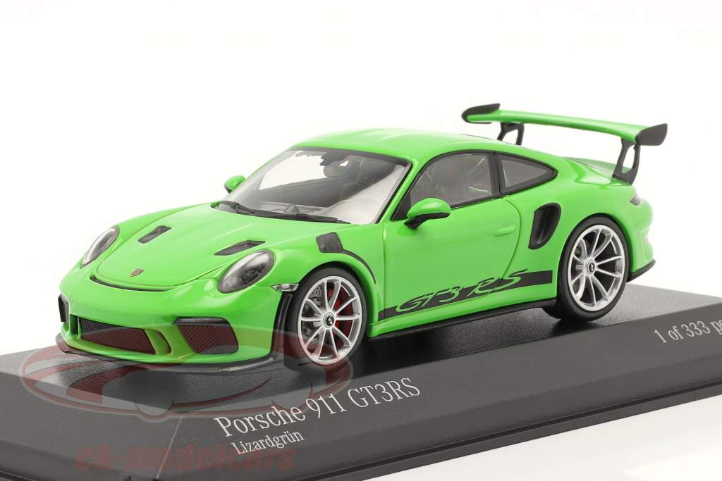 Porsche 911 (991 II) GT3 RS 2018 lézard vert / argent jantes 1:43 Minichamps