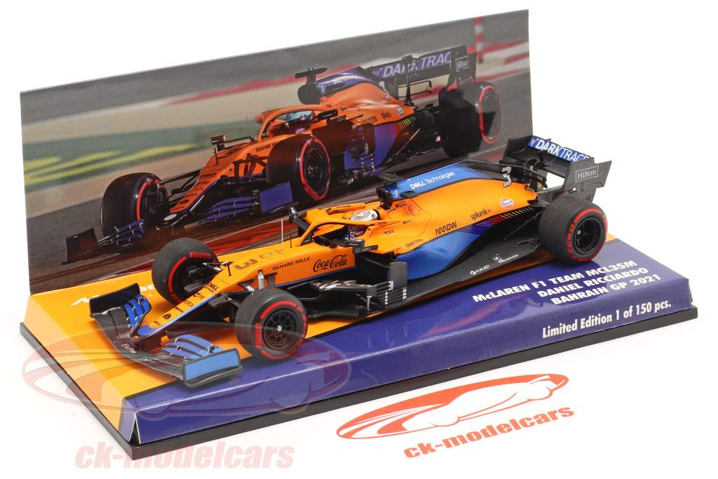 Daniel Ricciardo McLaren MCL35M #3 Séptimo Bahréin GP fórmula 1 2021 1:43 Minichamps