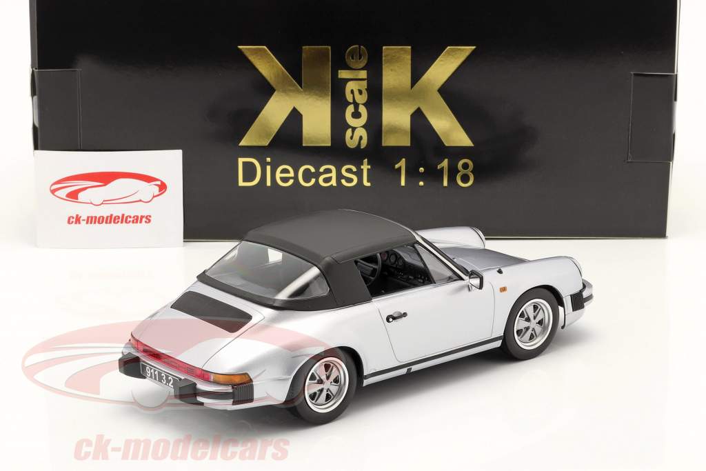 Porsche 911 Carrera Convertible 3.2 1988 250.000 silver gray 1:18 KK-Scale